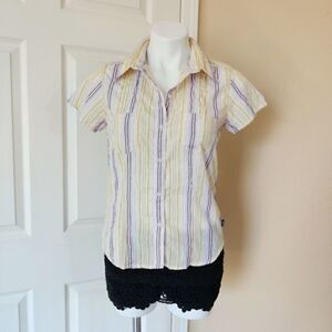 The North Face striped button up shirt sz S